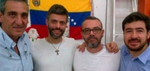 Scarano, López, Luchesse, and Daniel Ceballos in the Ramo Verde military prison.