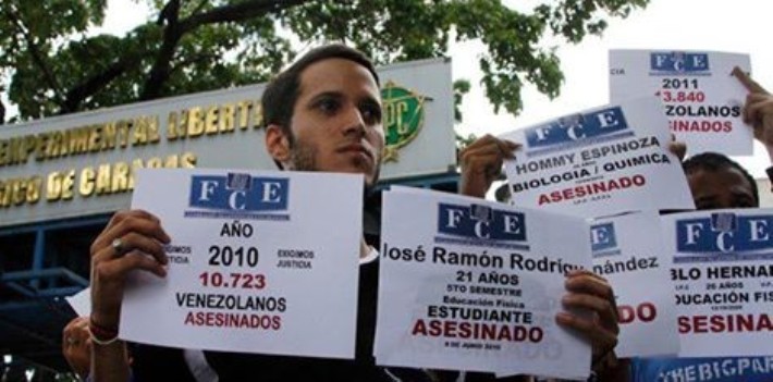 Conán Quintana participó en numerosas protestas contra la inseguridad, de la que terminó convirtiéndose también en víctima (Efecto Cocuyo)