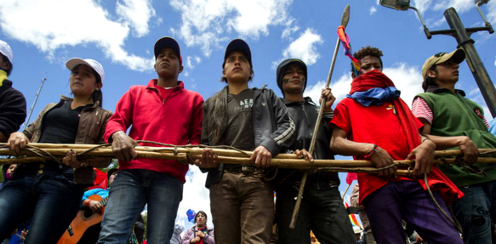 Primeras imágenes del paro nacional de Ecuador al atardecer de este 13A. (El Nuevo Herald)