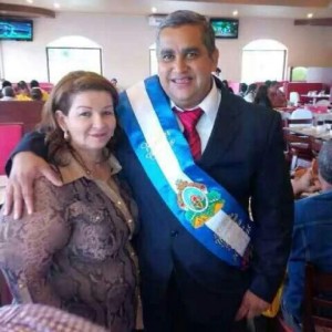 Rembet Cuestas, mayor of Florida, Copán, next to Digna Valle, now detained in the United States for alleged ties to drug trafficking.