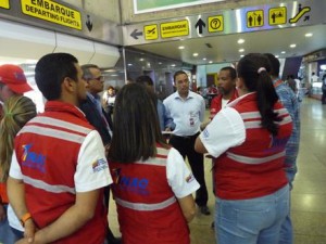 Venezuela's National Civil Aeronautical Institute officials during inspections.