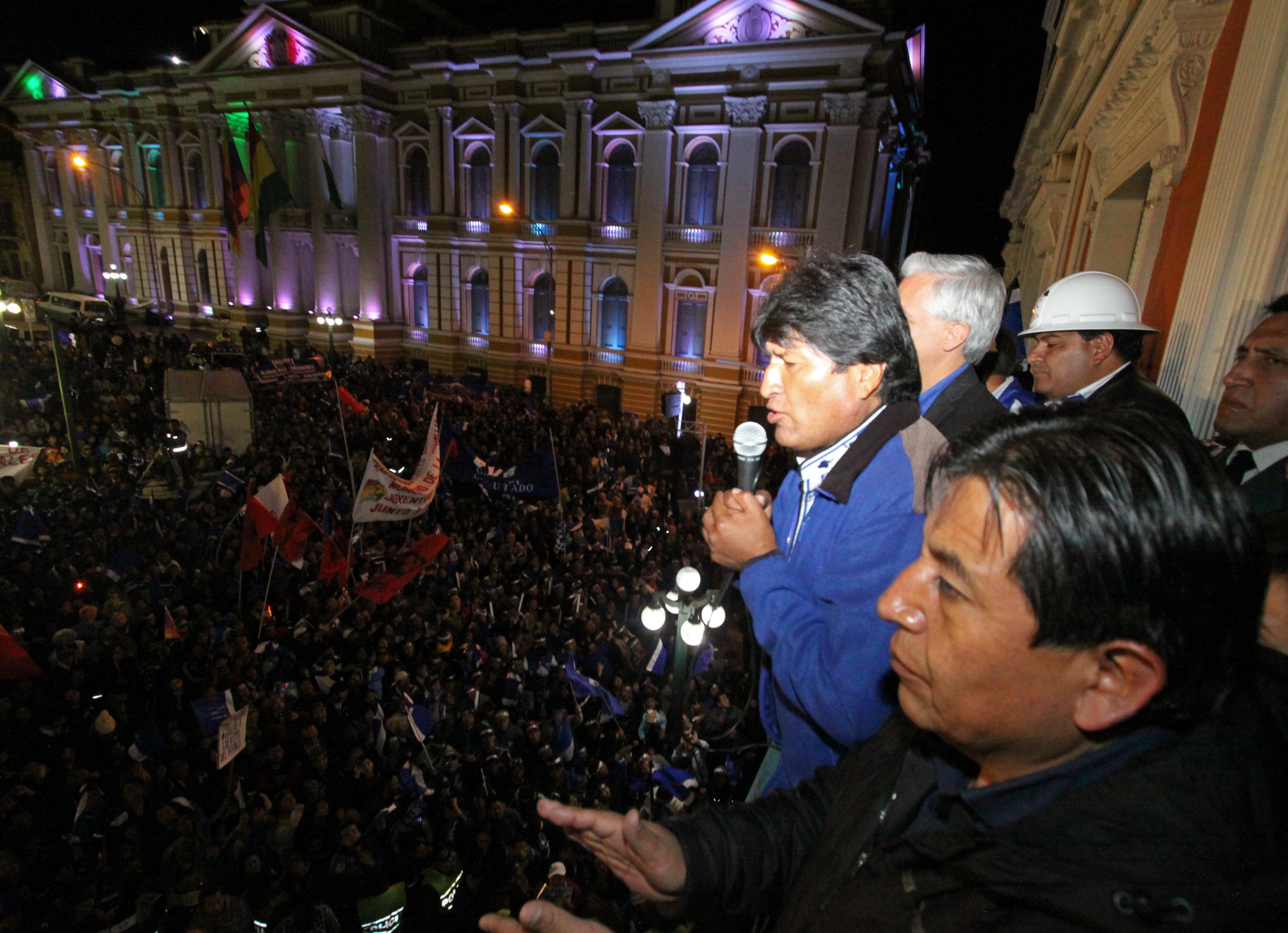 Bolivia's President Evo Morales dedicate his win to "anti-imperialists and anti-colonialists." 