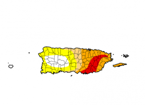 Las zonas en rojo están en "sequía extrema". (Centro de Mitigación de Sequías)