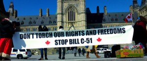 Opponents of the anti-terrorism law argue that it threatens Canadians' civil liberties. 