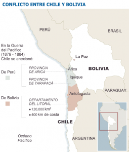 Dispute between Chile and Bolivia. (El País)