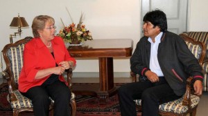 Michelle Bachelet y Evo Morales. (Infobae)