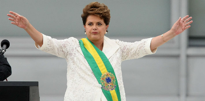 Brazilian President Dilma Rousseff is set to confront an economic downturn which nearly cost her reelection. 