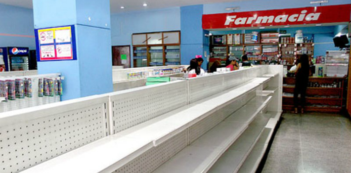 Across Venezuela, the shelves of both private and state-run pharmacies remain mostly empty.