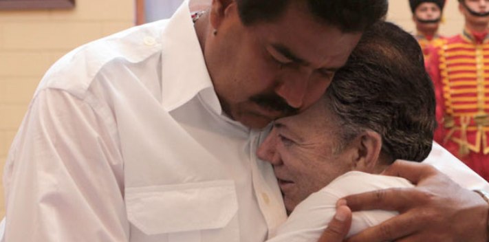 In May 2013, Santos and Maduro share a warm embrace.