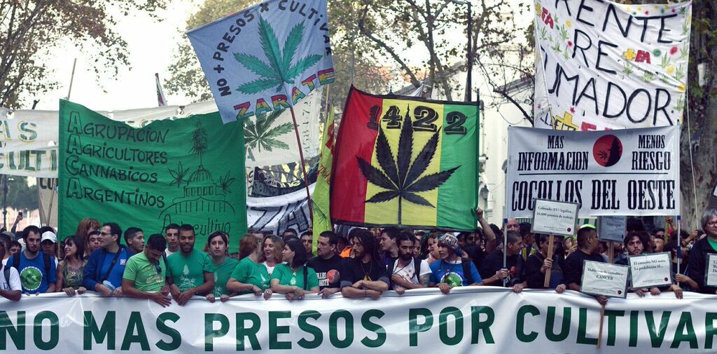 Thousands marched across Argentina on Saturday to demand an end to marijuana prohibition. 