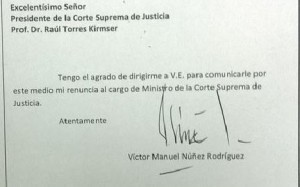 El magistrado elevó su nota de renuncia al presidente de la Corte Suprema sin mencionar los motivos de su decisión. 