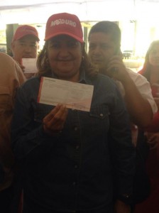 "I fulfilled my revolutionary duty and contributed to the financing of our PSUV," wrote Chavista party leader Santaella on Twitter, pictured with her receipt.