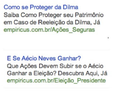 Example of ads by Empiricus in Google.