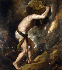 Ñaupari compares liberty in Latin America to the myth of Sisyphus. 