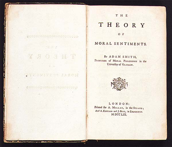 Edición antigua de Teoría de los Sentimientos Morales de Adam Smith