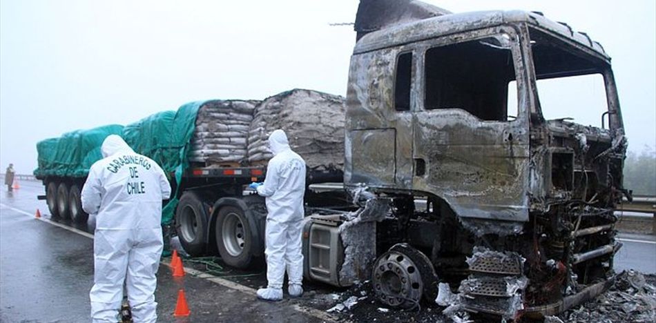 Indigenous Group Sets 19 Trucks Ablaze