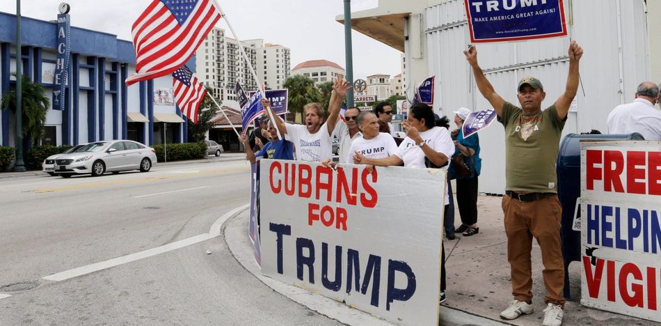 Cubans in Miami Rally in Support of President Trump