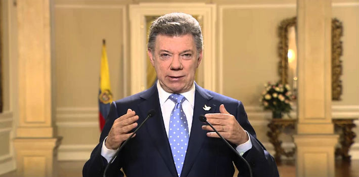 El presidente Juan Manuel Santos recibió el premio a pesar de la victoria del 'no' en el plebiscito (YouTube)