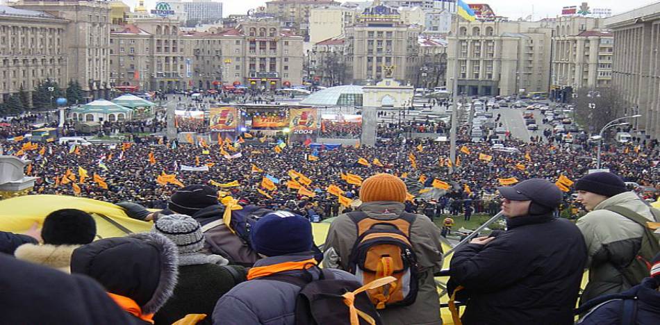 La Revolución Naranja de Ucrania en 2004 (Wikimedia) 