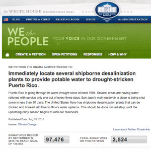 La petición ha recibido una buena respuesta en la población estadounidense. (Captura de Pantalla)