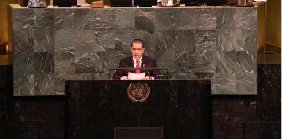Jorge Arreaza en la ONU: “Las sanciones impuestas por EE.UU. buscan generar cambios no democráticos en nuestro gobierno”
