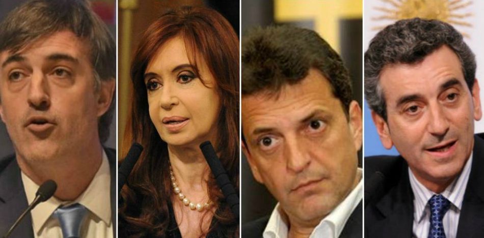En la imagen: Esteban Bullrich, Cristina Kirchner, Sergio Massa y Florencio Randazzo. (Twitter)