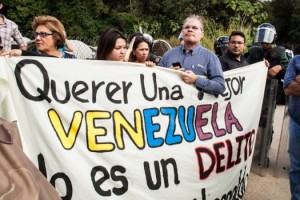 Manifestantes protestan en las cercanías de la cárcel donde se encuentra Leopoldo López (Voluntad Popular)