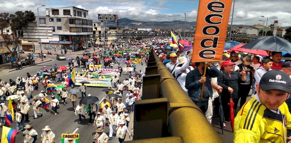 Tras 28 días de cese de actividades y protestas por parte del sector gremial que afectan a 8 millones de estudiantes, el presidente de Fecode, Carlos Rivas, ratificó que por ahora el paro de educadores se mantiene. (Twitter)