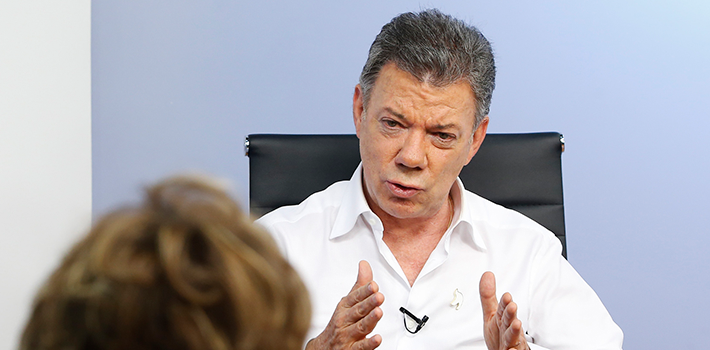 El recientemente reelecto Juan Manuel Santos, presidente de Colombia desde 2010.