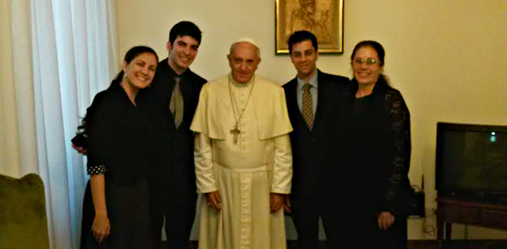La familia Payá con el Papa Francisco