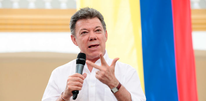 Juan Manuel Santos aseguró que seguirá buscando la paz porque para eso fue electo en 2014 (Flickr)