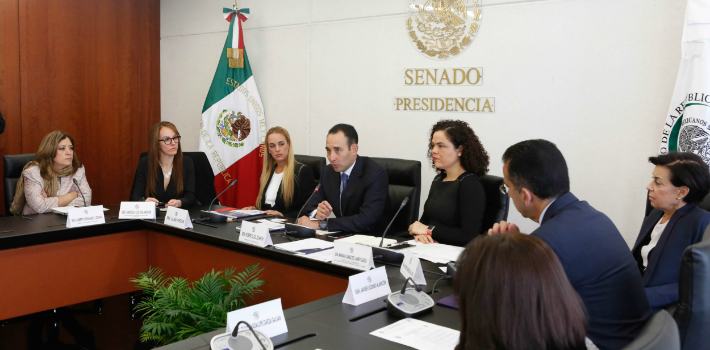 Un grupo de senadores de México se reunió con Lilian Tintori, esposa del preso político venezolano Leopoldo López. (Senado de México)